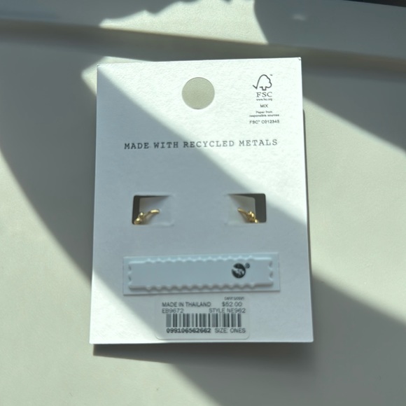 NWT Madewell Delicate Collection Demi-Fine 14k Puffed Huggie Hoop Earrings - Picture 5 of 5